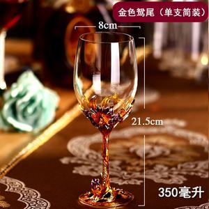 Copas de Vino de Cristal Color Dorado, Decantador, Soporte para Botellas, Juego de Copas de Vino Tinto de Lujo, Copa, Flauta - Product Image 3