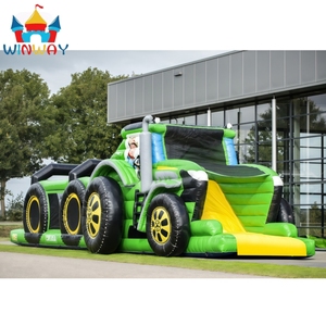 Parcours d'obstacles gonflable Tracteur à succès pour enfants et célébrations sur le thème de la ferme - Product Image 3