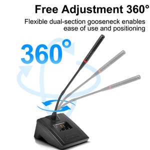 Micrófono Inalámbrico UHF QU7 para Reuniones, Micrófono de Condensador con Brazo Flexible para Conferencias, Enseñanza y Discursos, con Cancelación de Ruido Metálica - Product Image 3