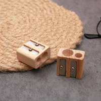 Taille-crayon à lame en acier monotrou en bois de hêtre écologique mini taille-crayon pour enfants