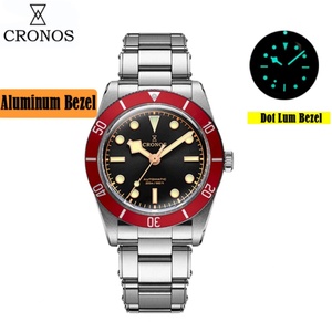 Cronos Nouvelles Montres de Luxe pour Hommes 37mm Diver BB54 Vintage Automatique Lunette en Aluminium Mat Maillons de Bracelet Femme Saphir 20 Bar L6033 M - Product Image 1