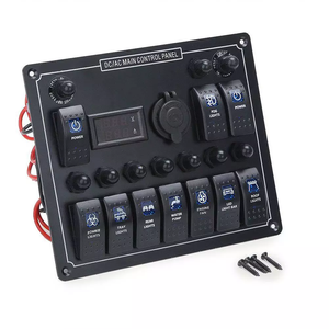 10'lu Gang Deniz Tipi Rocker Anahtar Paneli, Voltmetre Ampermetre Sigorta Devre Kesici, 12V 24V Araba Tekne Kamyon RV Kontrol Paneli Anahtarı - Product Image 2