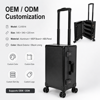 Valise à roulettes en aluminium à 4 rangées pour cartes gradées BGS / Cartes de jeu, pour le stockage et le transport lors de soirées et expositions