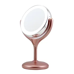 Led Double sided Magnitying Table Vanity mirror for daily desktop makeup