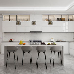 Ensemble d'armoires de cuisine en bois Zofa en blanc avec technologie anti-traces de doigts et entretien facile - Product Image 1