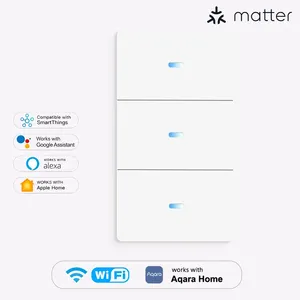 Interrupteur à bouton intelligent WiFi ZigBee 3.0 <span class=keywords><strong>Tuya</strong></span> de type 118 avec contrôle à distance par application, commande vocale, compatible Home Matter, AC110-240V - Product Image 1