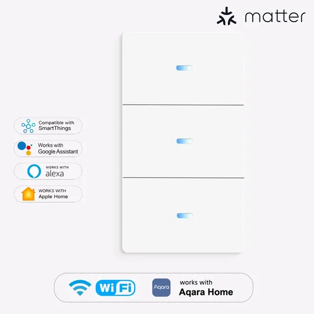 WiFi ZigBee 3.0 Smart Home Tuya 118 Type Button Switch with App Remote Control Voice Control Home Matter AC110-240V