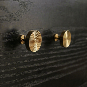 Poignées de meuble en aluminium spirale tendance, poignées de tiroir modernes à anneaux concentriques, poignées de placard rondes dorées de luxe, quincaillerie de meuble - Product Image 1
