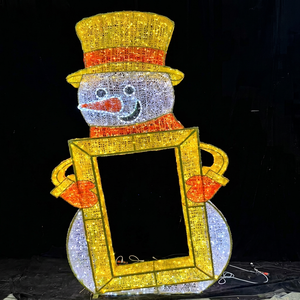Lumières de Noël personnalisées 2D et 3D pour cadres photo, motifs Bonhomme de neige, Père Noël et Ours - Product Image 1