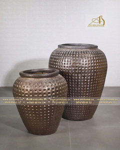 Art-home Ceramics Olla galvanizada de cerámica esmaltada GL001H90MT Diseño moderno Ecológico Durable para la creación de plantas de jardín en el hogar - Product Image 1