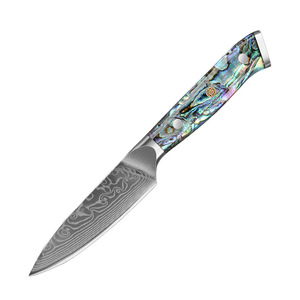 Couteau à éplucher en acier de Damas, manche en nacre de qualité supérieure, petit couteau de cuisine tranchant pour éplucher et trancher les fruits et légumes - Product Image 1