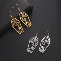 Boucles d'oreilles pendantes en toile d'araignée fantôme en acier inoxydable Horror Witchcraft Gothic Dark Pendant Fashion Jewelry Halloween Gifts