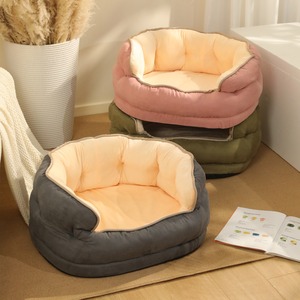 Winter Thickened Warm Pet Bed Luxury High Quality <strong>Dog</strong> <strong>Kennel</strong> Hot Sale Eco-Friendly Solid Pattern Pet Sofa Bed - Product Image 3