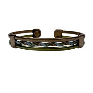 Quality Handicrafts Women's Classic Fashion Brass Copper Cuff <b>Bracelet</b> Twisted Wire 2 Color Customized Packing Direct - Product Image 2