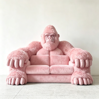 Canapé trois places en cuir PU Gorilla moderne et créatif, fauteuil, mobilier de salon écologique et durable, design de luxe