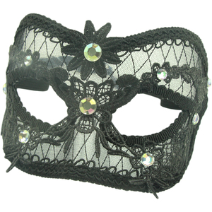 Máscara de Fantasia Veneziana para Mulheres e Meninas, Sexy, de Renda, Olho de Gato Preto, Máscara de Rosto Inteiro em Poliéster para Festas de Natal e Halloween - Product Image 3