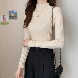 Camiseta de Suéter Básica Fina de Manga Longa com Gola Redonda para Mulheres, Nova Chegada da Moda Primavera - Product Image 2