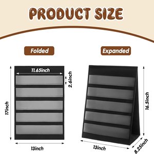 Double Sided Large Self-Standing <b>Foldable</b> Tabletop Pocket Chart 13''x17'' Non Woven Fabric Cardboards Office School Supplies - Product Image 2