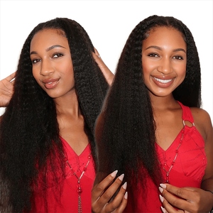Extensions de cheveux humains pré-bouclées <span class=keywords><strong>Kinky</strong></span> <span class=keywords><strong>Straight</strong></span> pour crochet, installation facile, cheveux brésiliens Remy sans trame, fournisseur de cheveux en vrac pour tressage - Product Image 2