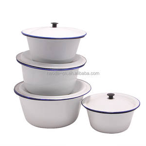 Couvercle <span class=keywords><strong>de</strong></span> bol <span class=keywords><strong>de</strong></span> doigt blanc émail en métal durable conception carrée jetable Camping cuisine stockage nouilles <span class=keywords><strong>de</strong></span> fête écologique - Product Image 5