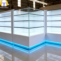 Présentoir de Magasin de Tabac Personnalisé avec Éclairage LED RGB, Étagère Robuste en Verre Trempé pour Vitrines de Magasins de Tabac