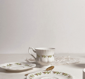 JADE British Retro Rose Porcelain <b>Cup</b> and Saucer Set 200mL Capacity Milk <b>Cup</b> Included for Home Tea Coffee or Party Use - Product Image 6