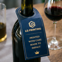 Étiquette suspendue pour bouteille, emballage personnalisé en boîte, boîte en papier pour bouteille de vin, emballage haut de gamme et promotion de la marque