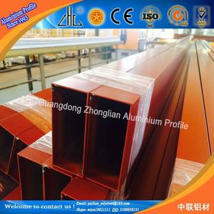 Tubo hueco cuadrado de aluminio para uso a largo plazo, perfil de tubo cuadrado de aluminio de grano de madera recubierta de polvo de bronce anodizado Natural/tubo hueco cuadrado de aluminio - Product Image 6