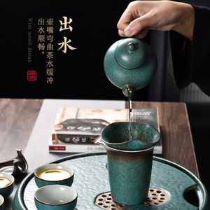 Juego de té de cerámica cocida al horno Retro japonés para sala de estar doméstica estilo de diseño moderno pequeña <span class=keywords><strong>tetera</strong></span> <span class=keywords><strong>y</strong></span> taza de Kung Fu - Product Image 5