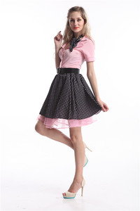 Costume de robe de poodle des années 50 Ecowalson pour enfants, tenue <span class=keywords><strong>rock</strong></span> and <span class=keywords><strong>roll</strong></span> à pois des années 50 - Product Image 4