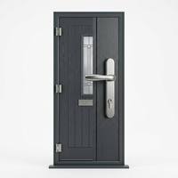 Puerta Abatible de PVC con Perfil Blanco, Vidrio Esmerilado Doble y Templado, Diseño Moderno para Dormitorio o Escuela