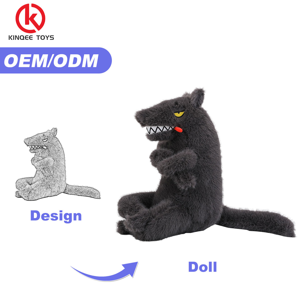 grandes juguetes de peluche de lobo lindo y seguro, perfecto para