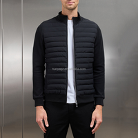 Veste matelassée pour homme, col montant, fermeture éclair, coupe classique, manches tricotées, manteau d'hiver décontracté