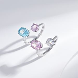 factory price plata 925 sterling silver <b>iced</b> out cubic zirconia <b>ring</b> fine jewelry luxury colorful cz adjustable finger <b>rings</b> - Product Image 4