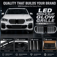 Calandre avant à LED lumineuse « Iconic Glow » pour BMW X5 G05 X6 G06 2019+ Calandre à lamelles simples en ABS noir brillant