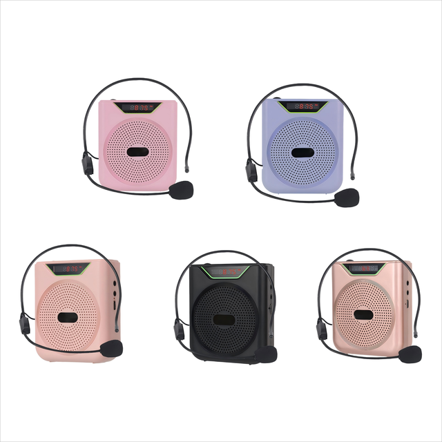 Portable 2-in-1 Speaker Headset Microphone Rechargeable Battery USB Recording Teacher Voice Amplifier Classroom Tour