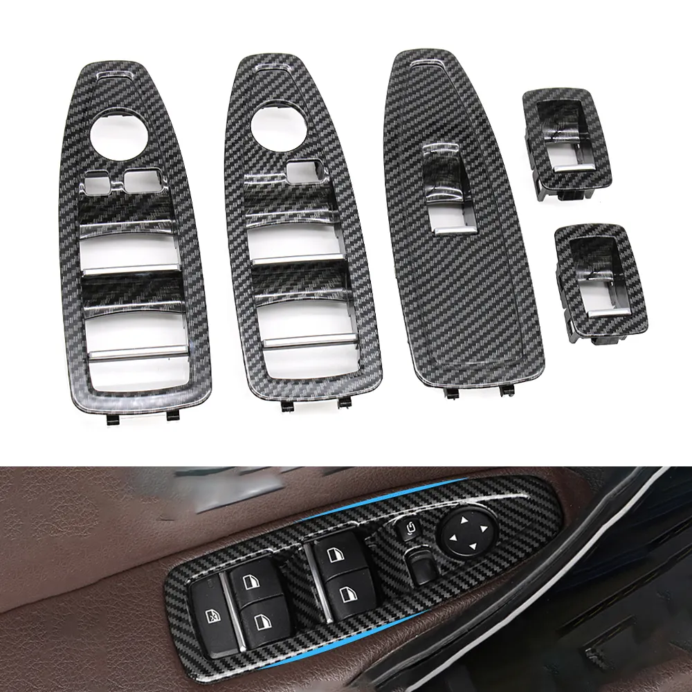Car Interior Door Carbon Fiber Window Switch Panel Cover Trim for BMW 1 3 4 Series F20 F30 F31 F34 F35 F36
