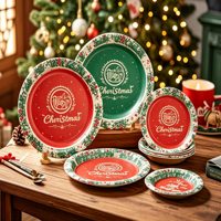 Assiette à gâteau en carton jetable et compostable de 10 pouces, assiettes à dessert personnalisées en carton CLASSIQUE pour fêtes et restauration rapide, dorées