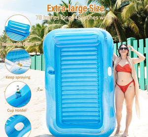 Nouveau design été 2026 : Matelas gonflable 3-en-1, jouet aquatique portable, transat gonflable flottant pour piscine avec fonction pulvérisation d'eau - Product Image 1