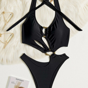 YY6358 personalizado <span class=keywords><strong>Brasil</strong></span> Seersucker tela Bikini trajes de baño de una pieza - Product Image 4