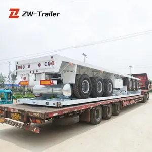 ZW Group 12M Container flatbed 40FT Truck And Trailer Dimensions flatbed semi Truck Trailers