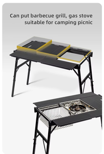 Black Aluminum Alloy Frame IGT <strong>Table</strong> Portable Foldable Outdoor <strong>Camping</strong> <strong>Kitchen</strong> Dining Furniture Modern Design Multi-function - Product Image 5