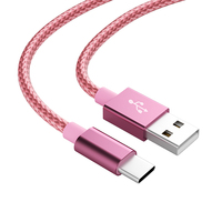 Chargeurs rapides USB 3ft 6ft 10ft pour téléphone portable Câble nylon tressé USB C Type C Chargeur de téléphone android