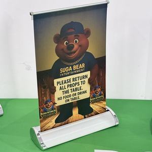 Desktop Roll-Up Werbebanner A4 Tragbarer Einziehbarer Aluminium-Rahmen Werkzeugfreie Montage für Werbung und <span class=keywords><strong>Promotion</strong></span> - Product Image 1