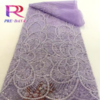 Nouveau Tube Perlé Broderie Perlé Sequin Tissu Robe De Mariée Robe De Soirée Haute Couture Dentelle Maille Africaine Dentelle Tissu