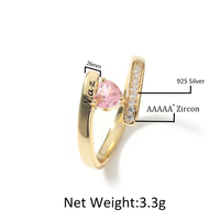 Anillo de Plata de Ley S925 UWIN con Nombre Personalizado y Piedra de Nacimiento, Joyería Personalizada, Regalo de Cumpleaños para Mujer