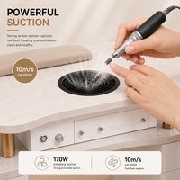 Table de manucure professionnelle OEM 170W avec aspirateur à poussière intégré, aspirateur à ongles portable, extracteur de table pour usage en salon