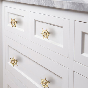 Coastal Style Ship Wheel And Anchor Drawer Handles Zinc Alloy Novelty Shape Single Hole Cabinet Hardware For Furniture - Product Image 3