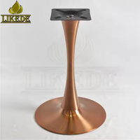 Base de table en acier inoxydable de luxe en or rose, base de table à manger en forme de tulipe pour meubles de restaurant et café modernes