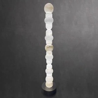 Lámpara de Pie LED de Diseño Moderno, Importada de España, de Cobre y Mármol, para Sala de Estar en una Villa de Alta Gama